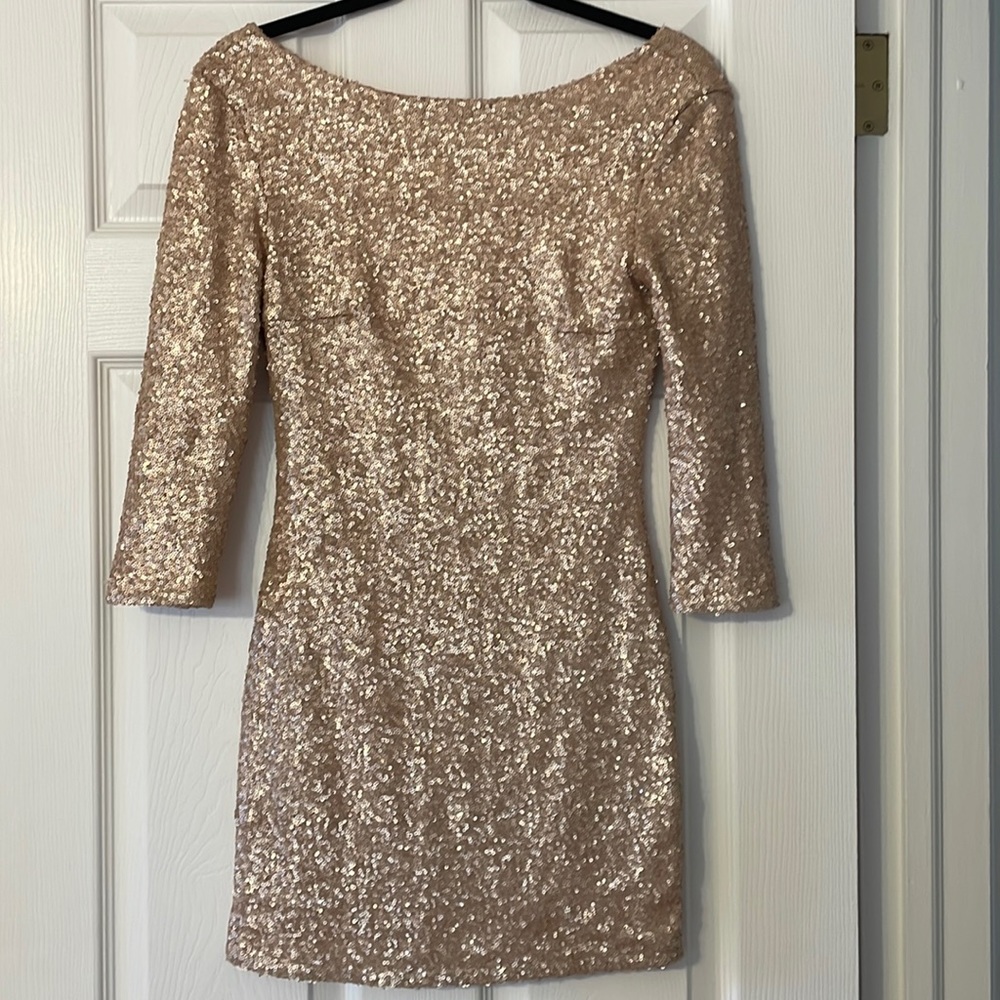 Sequin Mini Dress - Rose Gold Size S